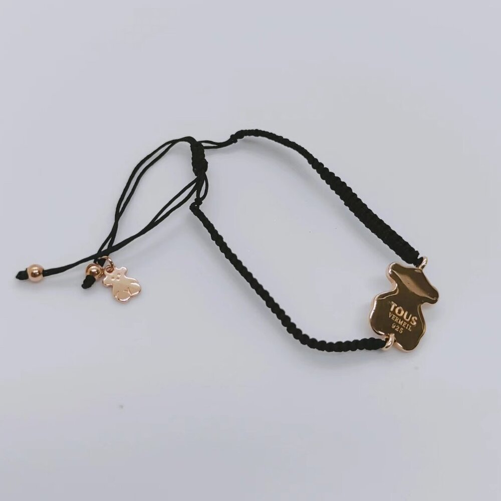 TOUS Bracelet Rose Vermeil Silver Super Power Bracelet with Cord and Turquoise - Picture 6 of 10